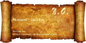Nusser Opika névjegykártya